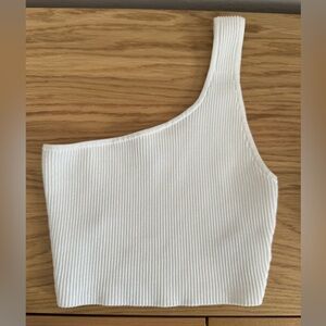 Babaton cropped one shoulder sculptknit top- small